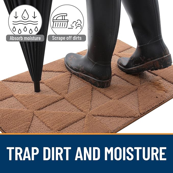 OLANLY Door Mats Indoor, Dirt Resist, Entrance Washable Mat, Low-Profile Inside - Image 4