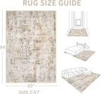 Area Rugs 5x7 Living Room: Washable Rug Modern Abstract Rugs Soft Non Slip - Image 2