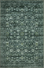 Vintage Floral 5x7 Rug, Dark Green Washable Area Rug - Image 9