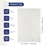 Abani Cozy Cream Area Rug for Living Room, Bedroom - Image 2