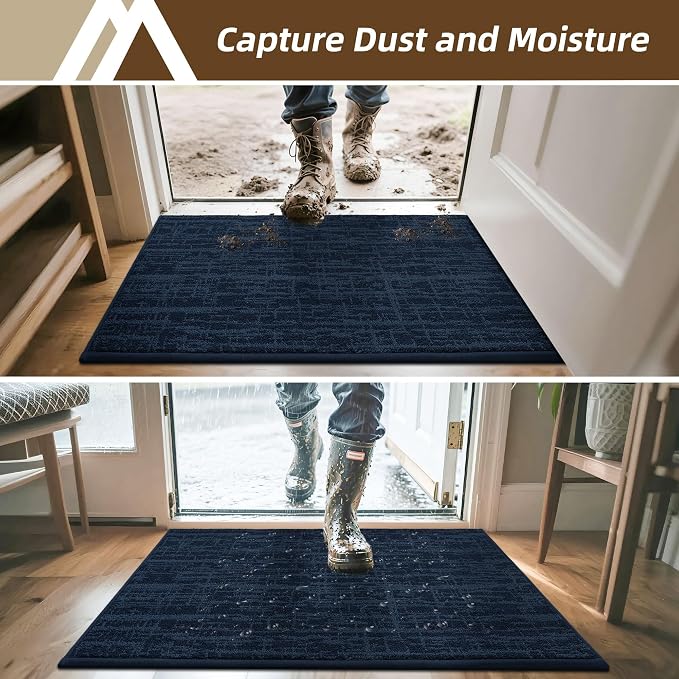 COSY HOMEER-Door-Mat Dirt Trapper Entryway Rugs 24"x36" Non Slip Washable - Image 3