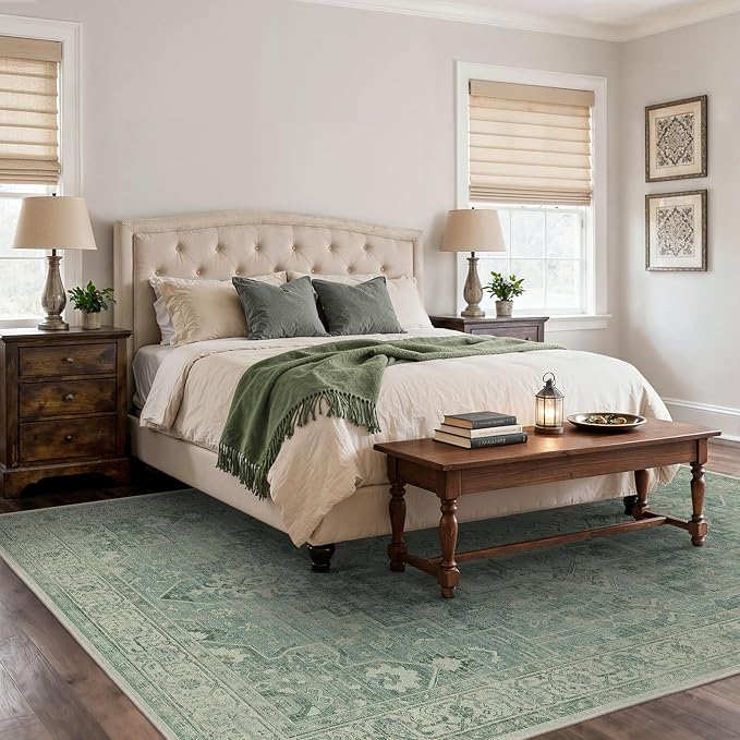 8x10 Area Rugs for Living Room, Machine Washable Non Slip Vintage Rugs - Image 3