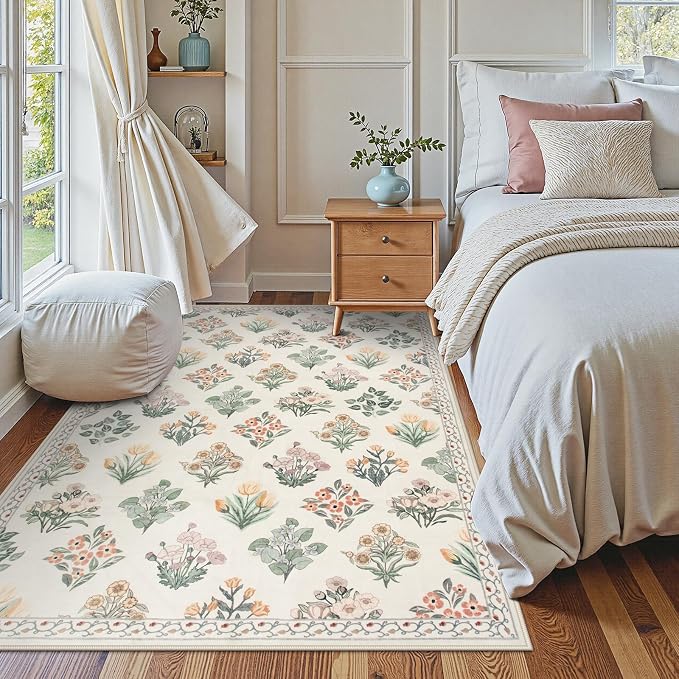 Wonnitar 5x7 Rug for Bedroom Decor, Washable Nursery Rug for Baby, Neutral - Image 7