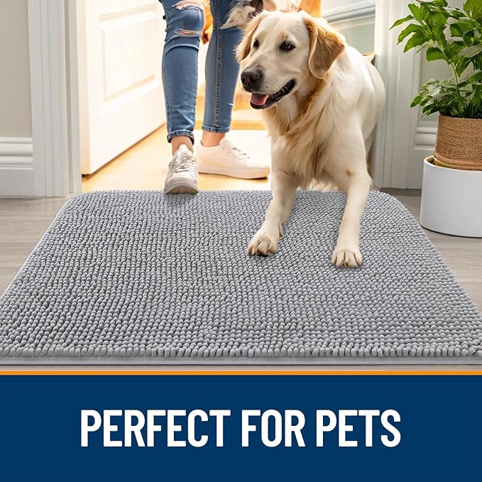 OLANLY Dog Door Mat for Muddy Paws 44x32, Absorbs Moisture and Dirt, Absorbent - Image 6