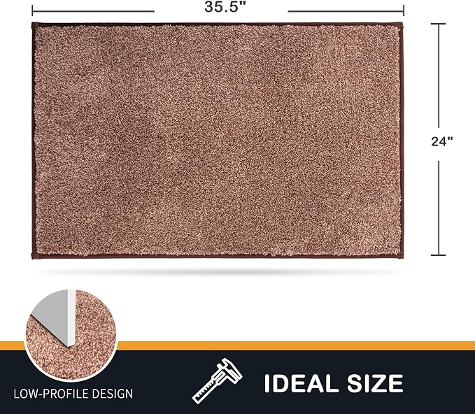 PURRUGS Dirt Trapping Door Mat 24" x 35.5", Non-Slip Machine Washable Entry Rug - Image 2