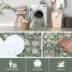 Area Rug 9×12 Washable Rugs for Bedroom, Vintage Floral Rug Soft Non Slip Stain - Image 5
