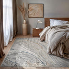 Rugshop Marble Swirl Distressed Gray Area Rug 6' 6" x 9' Ideal - Image 7