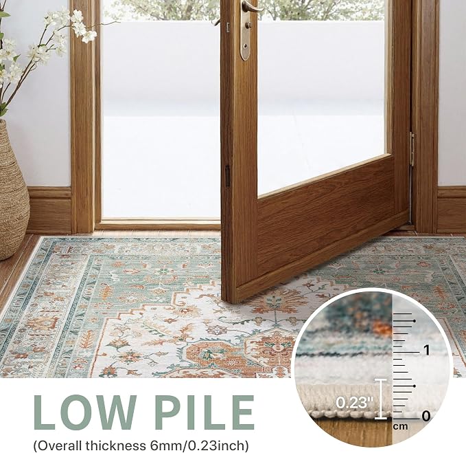 GENIMO 5X7 Area Rugs for Living Room, Machine Washable Vintage Floor Cover - Image 5