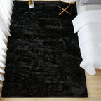Andency Black Soft Area Rugs for Living Room Bedroom, 4x6 Fluffy Shaggy Bedside - Image 8