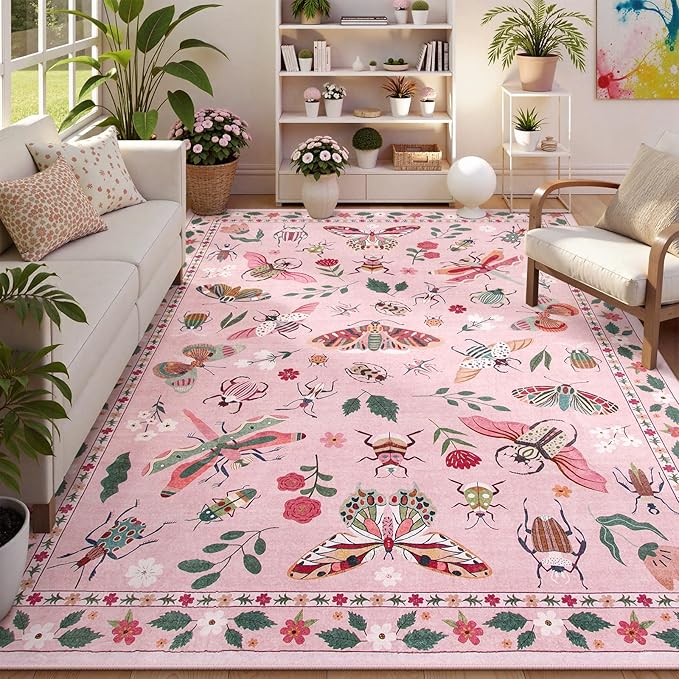 Lahome Insect 9x12 Area Rugs for Living Room Bedroom, Soft Washable Rugs 9x12 by Lahome