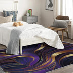 Purple and Gold Luxury Rug, Non Slip, Soft Indoor Carpet, Home & Room Decor - Image 3