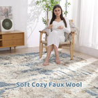 6x8Ft Area Rug Washable Rugs: Living Room Large Abstract Modern Soft Stain - Image 3