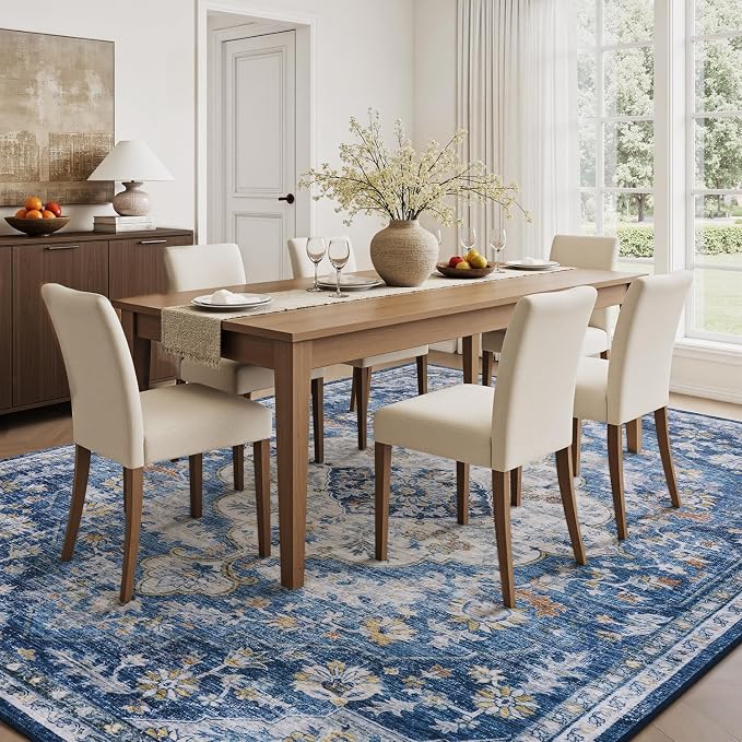 tchdio 5x7 Area Rugs for Living Room, Vintage Non Slip Washable Rug, Soft Low - Image 6
