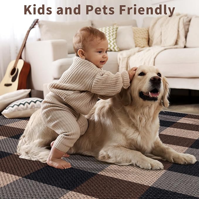 Tangsoo Checkered 4x6 Washable Easy Jute Area Rug - Image 8