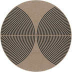 Lahome Modern Rainbow Round Rug, 3ft Small Washable Circle Carpet Natural - Image 7