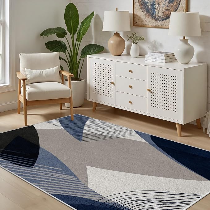 Abstract Art Line Living Room Area Rugs 6x9, Modern Boho Geometric Print Soft by Unknown
