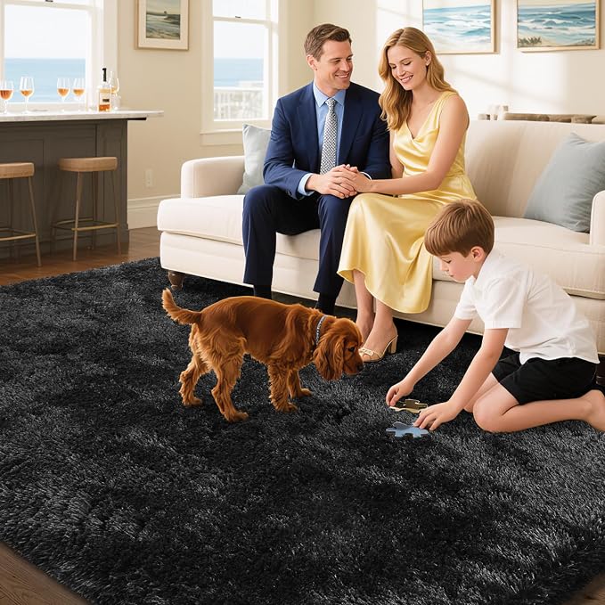 Fluffy Rug Shaggy Area Rug, Large Shag Area Rugs - Image 4