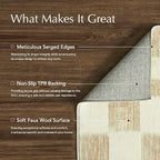 EVERGRACE Checkered Plaid Area Rug 2x10, Soft Fuzzy Faux Wool Rugs Washable - Image 3