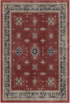 RUGGABLE Washable Vintage Area Rug – Verena Amber Red 4x6, Stain-Resistant by RUGGABLE