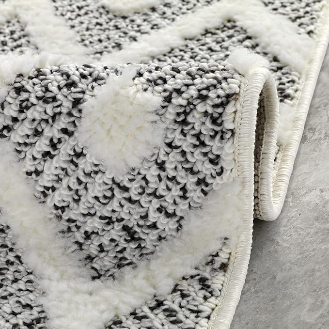 Antep Rugs Palafito 2x5 Geometric Shag Diamond High-Low Pile Textured Indoor - Image 6