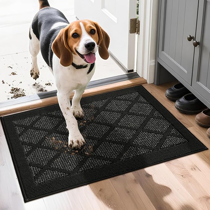COSY HOMEER Non-Slip Door Mat 20"x32", Entryway Rugs Low Profile Absorbent Dirt by COSYHOMEER