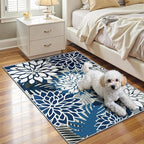 2x3 Washable Small Rug Tropical Botanical Modern Floral Indoor Chenille Door - Image 7