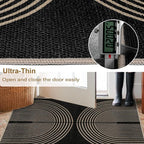 Easy Jute Rainbow Entryway Rug, 2.6x4 Black Washable Non-Slip Indoor Outdoor - Image 4