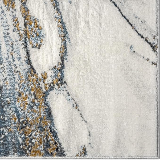 LUXE WEAVERS Marble Effect Abstract Blue 6x9 Area Rug - Image 8