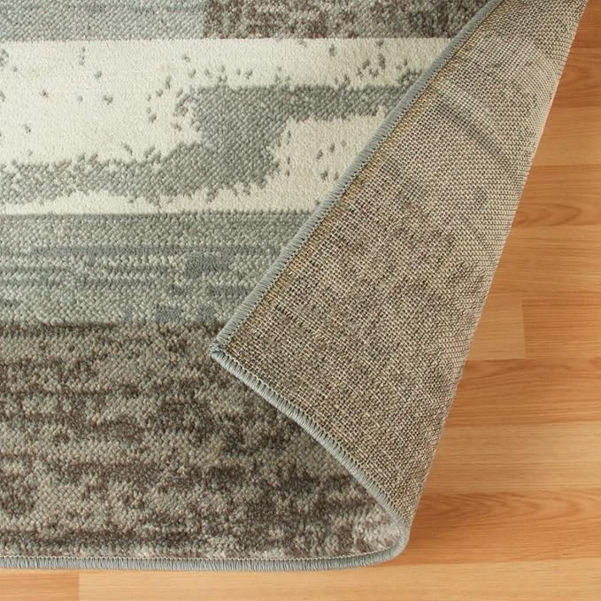 Superior Indoor Runner Rug, Jute Backed, Modern Geometric Patchwork Floor Decor - Image 8