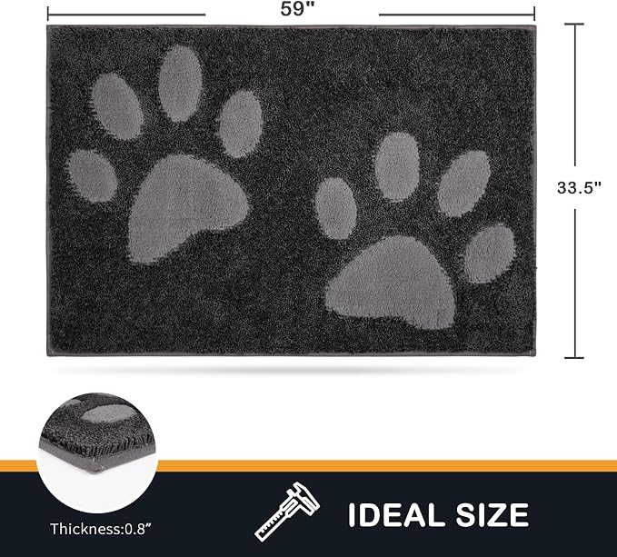 PURRUGS Dirt Trapping Door Mat 33.5" x 59", Non-Skid/Slip Machine Washable - Image 2