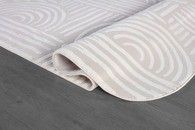 Beverly Rug Modern Geometric Area Rug 6x9 Low-High Pile Durable Soft Abstract - Image 7