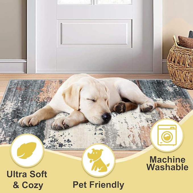 COMSLE Door Mat for Dogs Muddy Paws Soft Absorbent Indoor Front Entryway Rug - Image 2