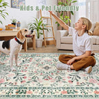 6x9 Area Rugs for Living Room: Floral Washable Rug Vintage Large Soft Boho - Image 8