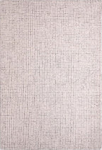 Hand-Tufted 100% Wool Pile Area Rug – Geometric Textured Grid Check Pattern – - Image 2