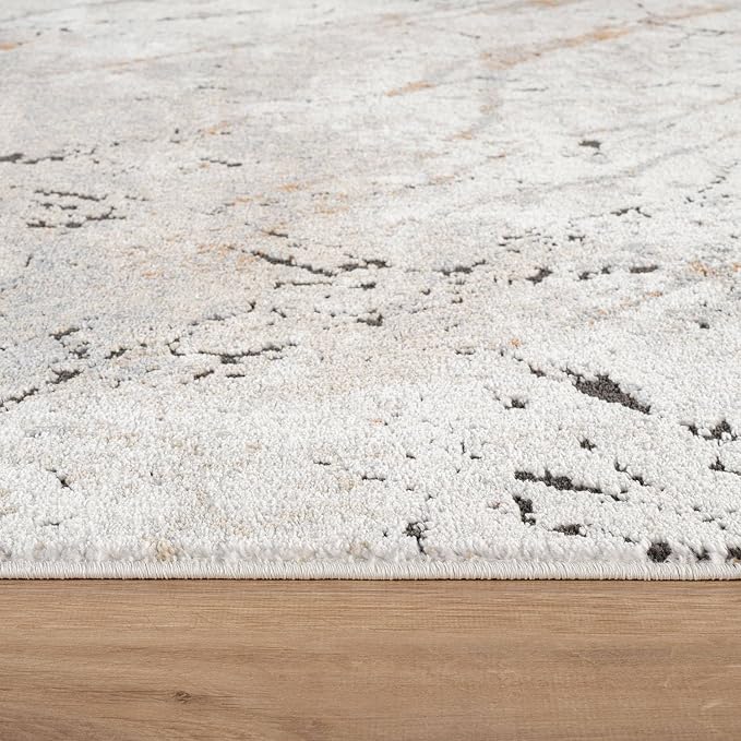 Rugshop Drifted Marble Abstract Area Rug Durable, Kid & Pet Friendly Gray - Image 3