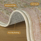 Bavni 4x6 Vintage Floral Rug, Washable Non Slip Area Rug - Image 7