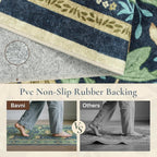 Bavni 2'6''x6 Runner Rug, Microfiber Washable Non-Slip Vintage Floral Rugs - Image 5