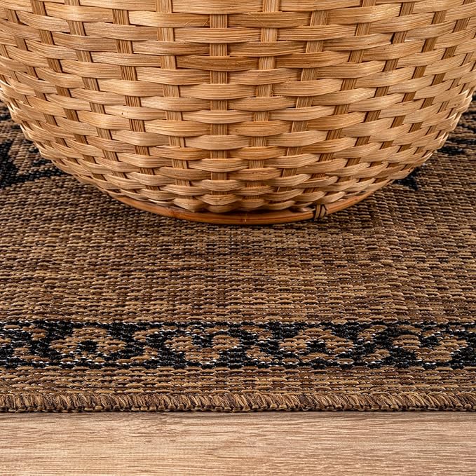 CAMILSON Outdoor Rug 5x7 Medallion Gold Modern Area Rugs - Image 8