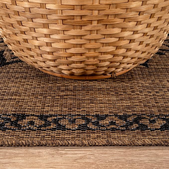 CAMILSON Outdoor Rug 10x14 Medallion Gold Modern Large Area Rugs - Image 8