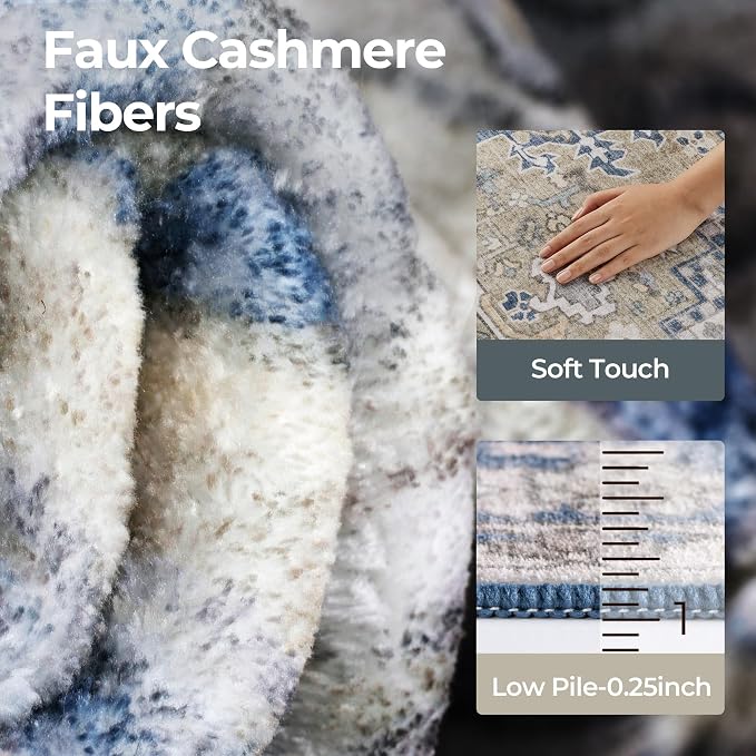 Kokia 6x9 Washable Area Rugs Blue - Image 4