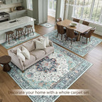 Area Rugs 6'x8' Washable Non-Slip, Floral Vintage Distress Print Pattern - Image 8