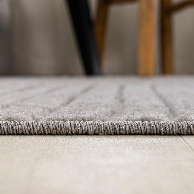 JONATHAN Y Hallie High-Low Curve Gray/Ivory Indoor/Outdoor Runner Rug, - Image 6