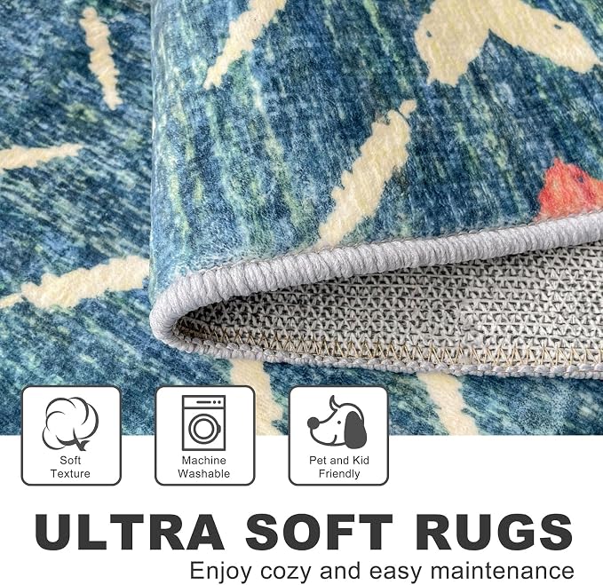 KILOCOCO Area Rug 3'x5' Rug for Entryway Washable Printed Bedroom Rugs Non Slip - Image 3