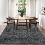 5x7 Machine Washable Area Rug for Living Room Bedroom, Vintage Kitchen Rugs Non - Image 5
