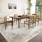 Area Rug 8x10 Washable Rug, Vintage Boho Medallion Rugs Non-Slip Soft Low Pile - Image 3