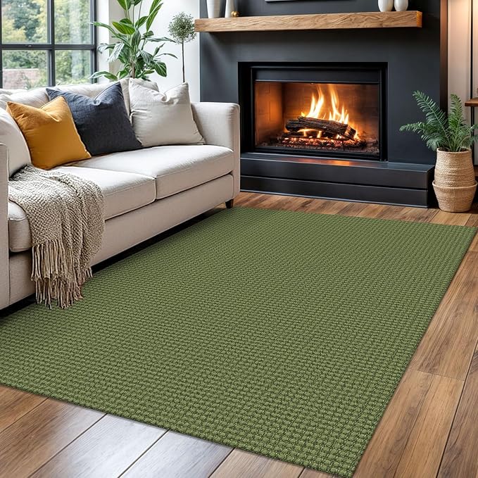 Braided Area Rug 4x6 Ft Washable Rugs by Ivissy