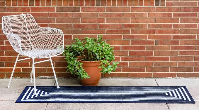 Unique Loom Sabrina Soto Outdoor Collection Geometric, Carved Area Rug - Image 3