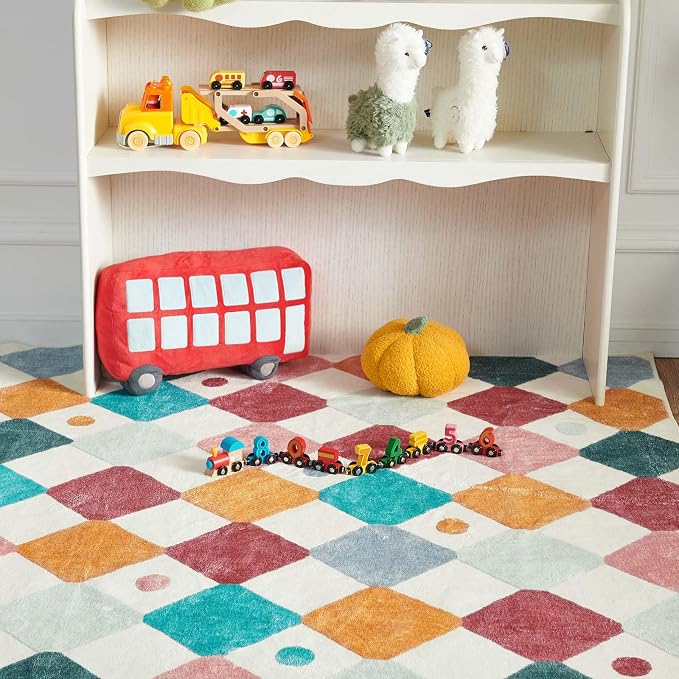 jinchan Macy 2x6 Runner Rug Kids Hallway Washable Rug Indoor Soft Non Slip - Image 7