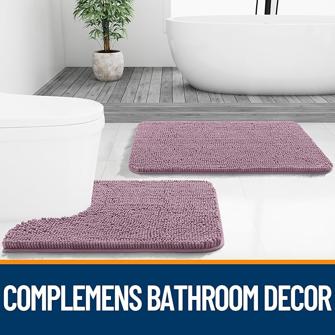 OLANLY Bathroom Rugs 36x24, Extra Soft Absorbent Chenille Bath Rugs, Rubber - Image 7