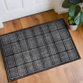 Rugshop Bohemian Stripe Lines Washable Non Slip Area Rug 2' x 3' Black by Rugshop